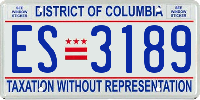 DC license plate ES3189