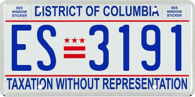 DC license plate ES3191