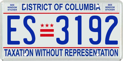 DC license plate ES3192