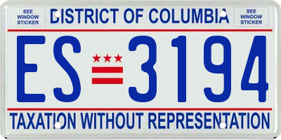 DC license plate ES3194