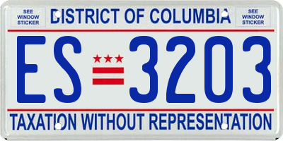 DC license plate ES3203