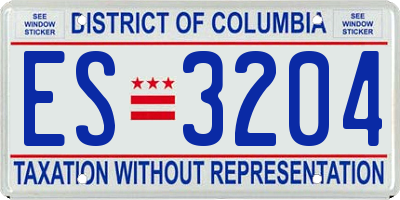 DC license plate ES3204