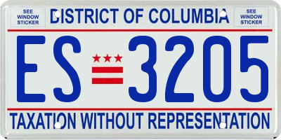DC license plate ES3205
