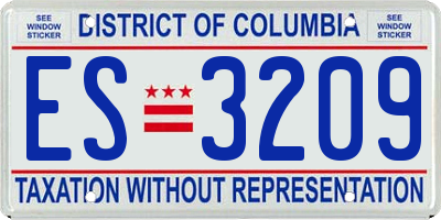 DC license plate ES3209