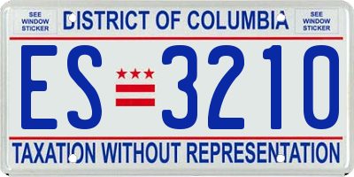 DC license plate ES3210