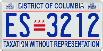 DC license plate ES3212