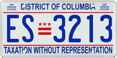 DC license plate ES3213