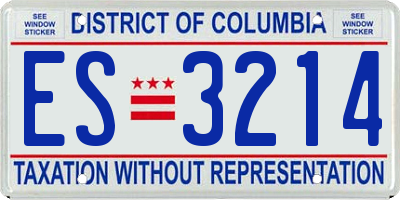 DC license plate ES3214