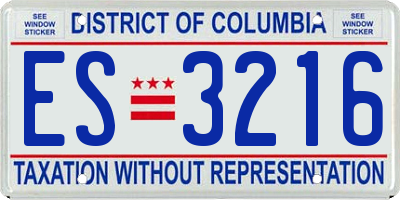 DC license plate ES3216