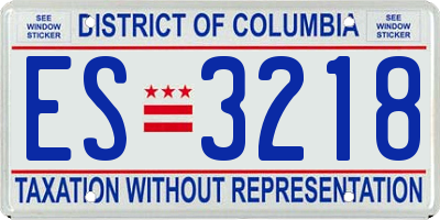 DC license plate ES3218