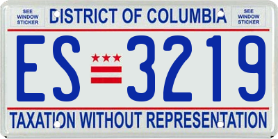 DC license plate ES3219