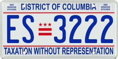 DC license plate ES3222