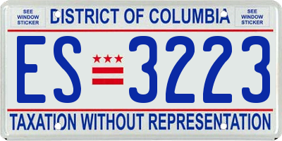 DC license plate ES3223