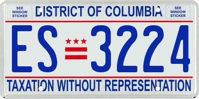 DC license plate ES3224