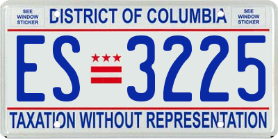 DC license plate ES3225
