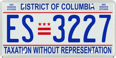 DC license plate ES3227