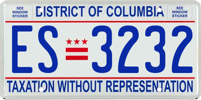 DC license plate ES3232