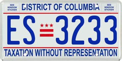 DC license plate ES3233