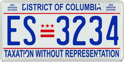 DC license plate ES3234