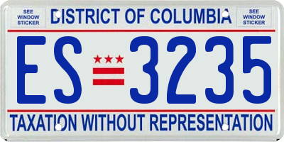 DC license plate ES3235