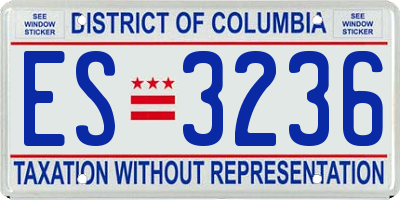 DC license plate ES3236
