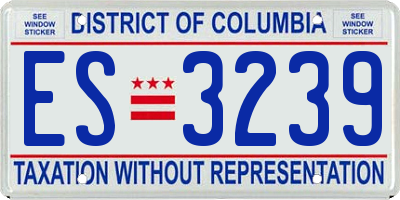 DC license plate ES3239