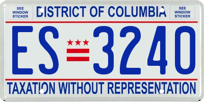 DC license plate ES3240