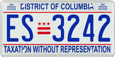 DC license plate ES3242