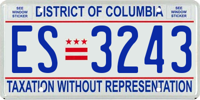 DC license plate ES3243
