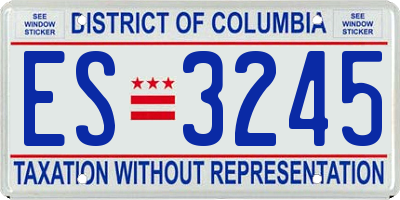 DC license plate ES3245