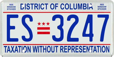 DC license plate ES3247