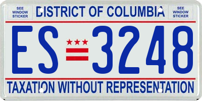 DC license plate ES3248