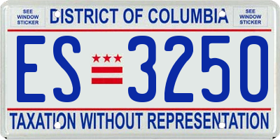 DC license plate ES3250