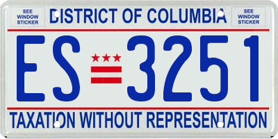 DC license plate ES3251
