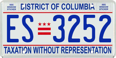 DC license plate ES3252