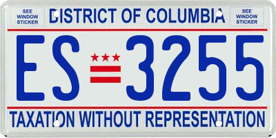 DC license plate ES3255