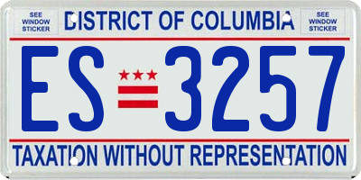 DC license plate ES3257
