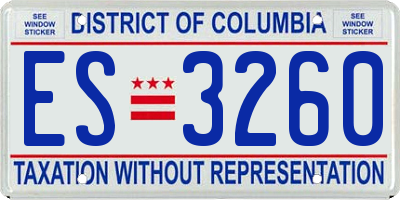 DC license plate ES3260