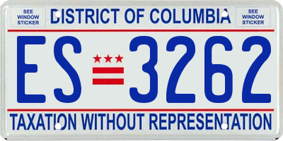 DC license plate ES3262