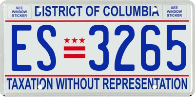 DC license plate ES3265