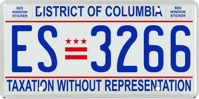 DC license plate ES3266