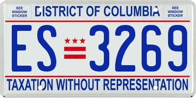 DC license plate ES3269