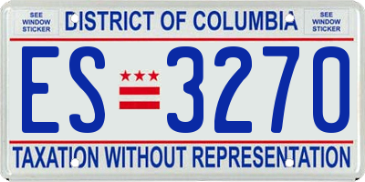 DC license plate ES3270