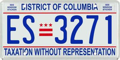 DC license plate ES3271