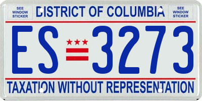 DC license plate ES3273