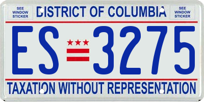 DC license plate ES3275