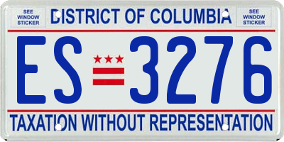 DC license plate ES3276