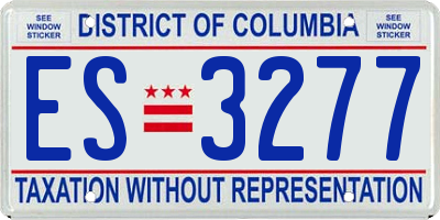 DC license plate ES3277