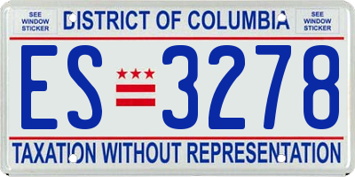 DC license plate ES3278