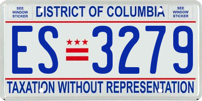 DC license plate ES3279
